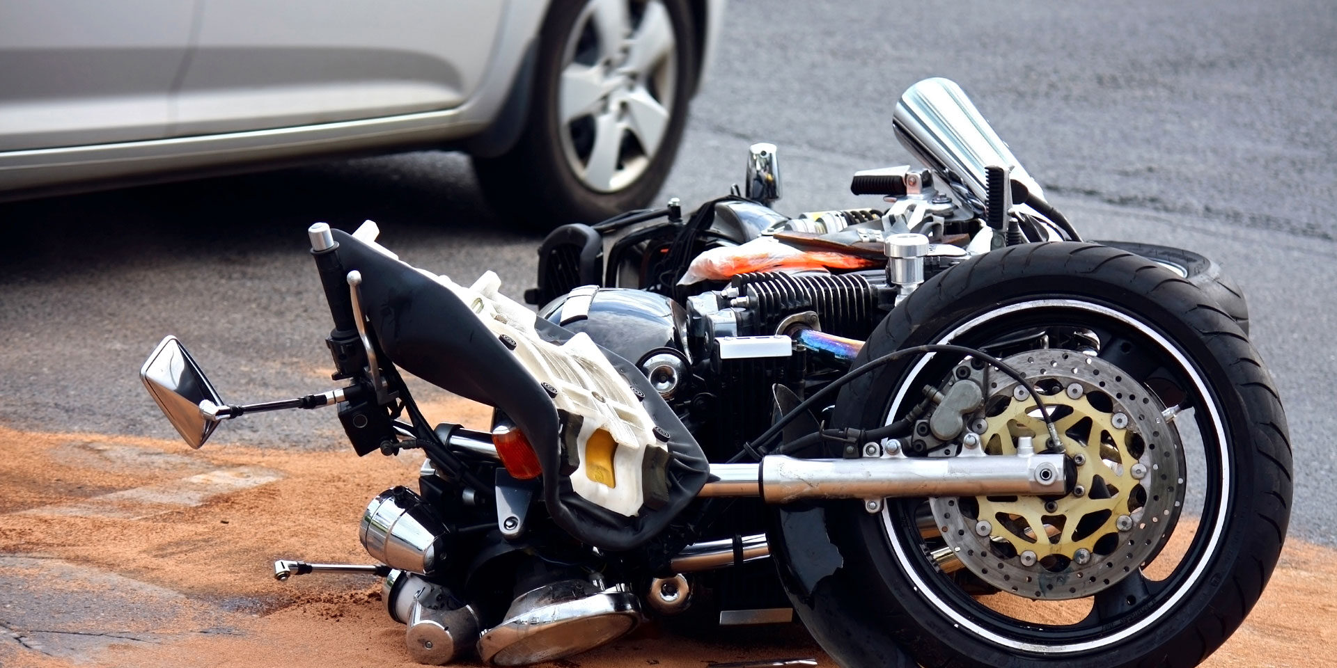 Motorbike Accident On The City Street Motorbike Accident On The City Street